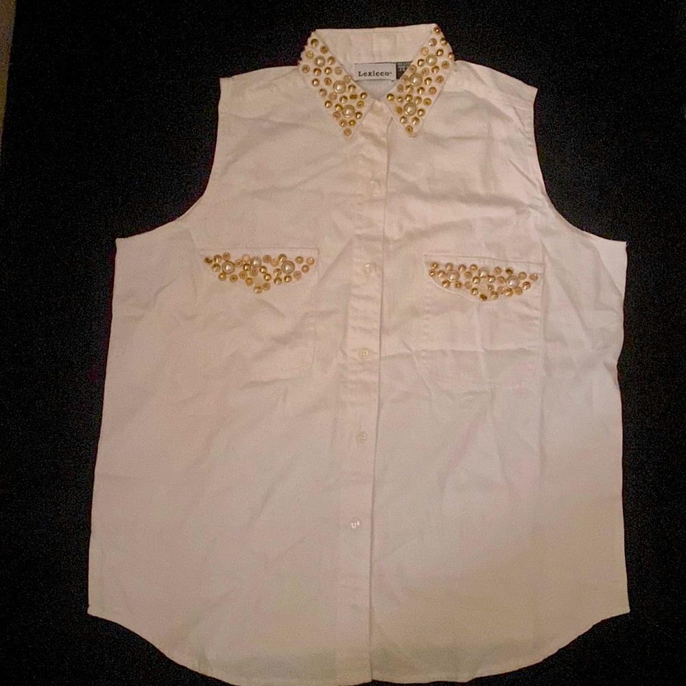 White Sleeveless Shirt